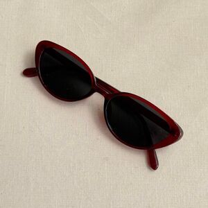 y2k sporty red frame cat eye sunglasses
